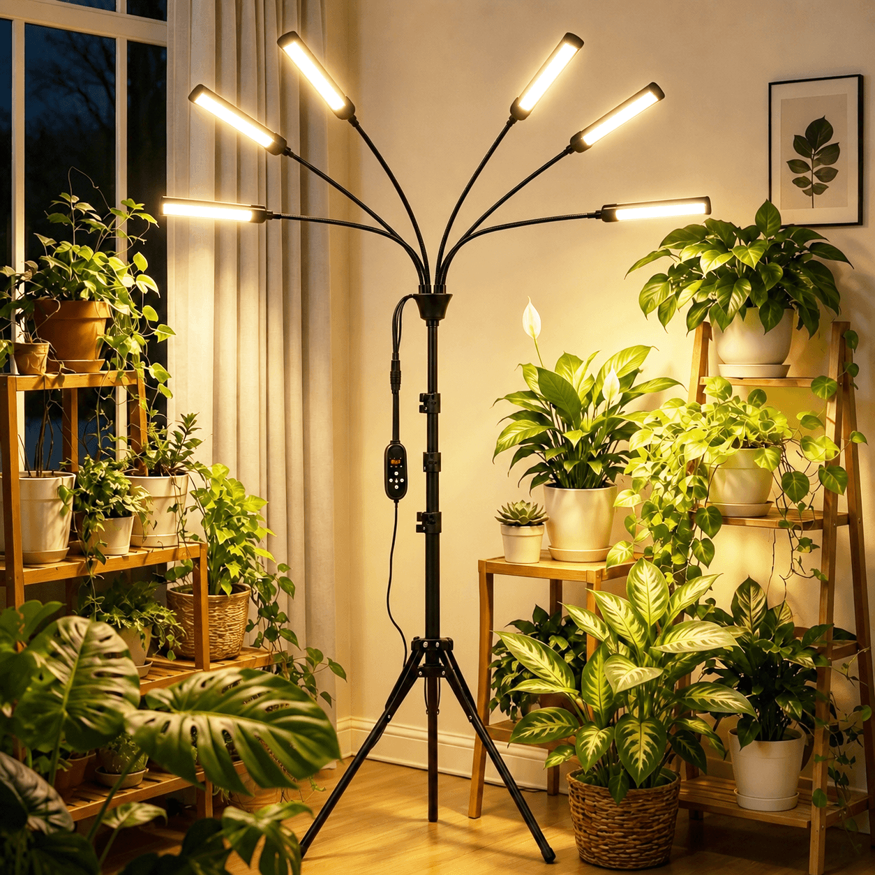 6 Heads LED Grow Lights for Indoor Plants Full Spectrum 450 LEDs, Plant Lights for Indoor Growing with Tripod Stand